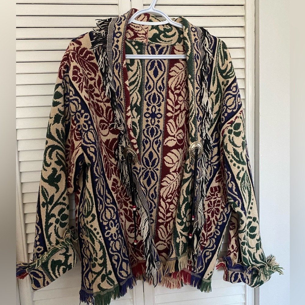 Boho Western Style Tapestry Cardigan
